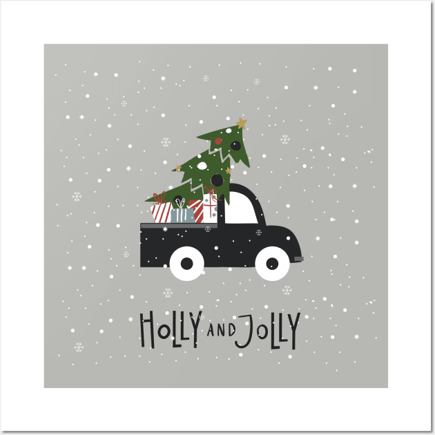 Holly and Jolly Wall Art by studioaartanddesign
